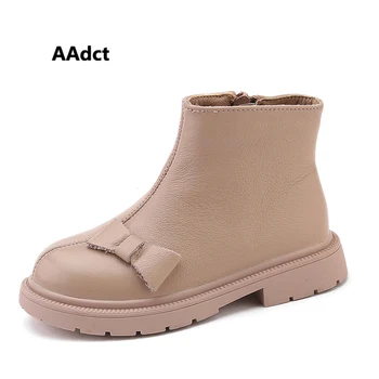 

AAdct 2020 princess girls martin boots bow new autumn little kids short boots for girls Brand Genuine Leather children shoes