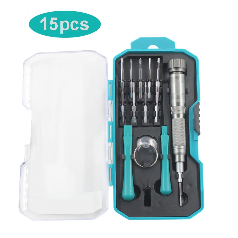 Set Di Cacciaviti Di Precisione 15 In 1 Cacciaviti Bit Cacciaviti Maniglia Telefono Orologio S2 Kit Di Utensili Manuali Di Riparazione