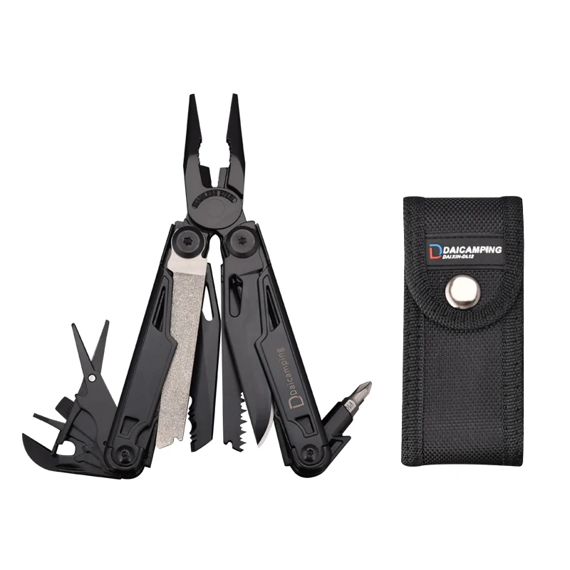 19mm ratchet wrench Daicamping DL12 18 In 1 Multifunctional 7CR17MOV Folding Knife Hand Tools Set Multitools Wire Cutter Stripper Multi Plier Kit 21mm wrench Tool Sets