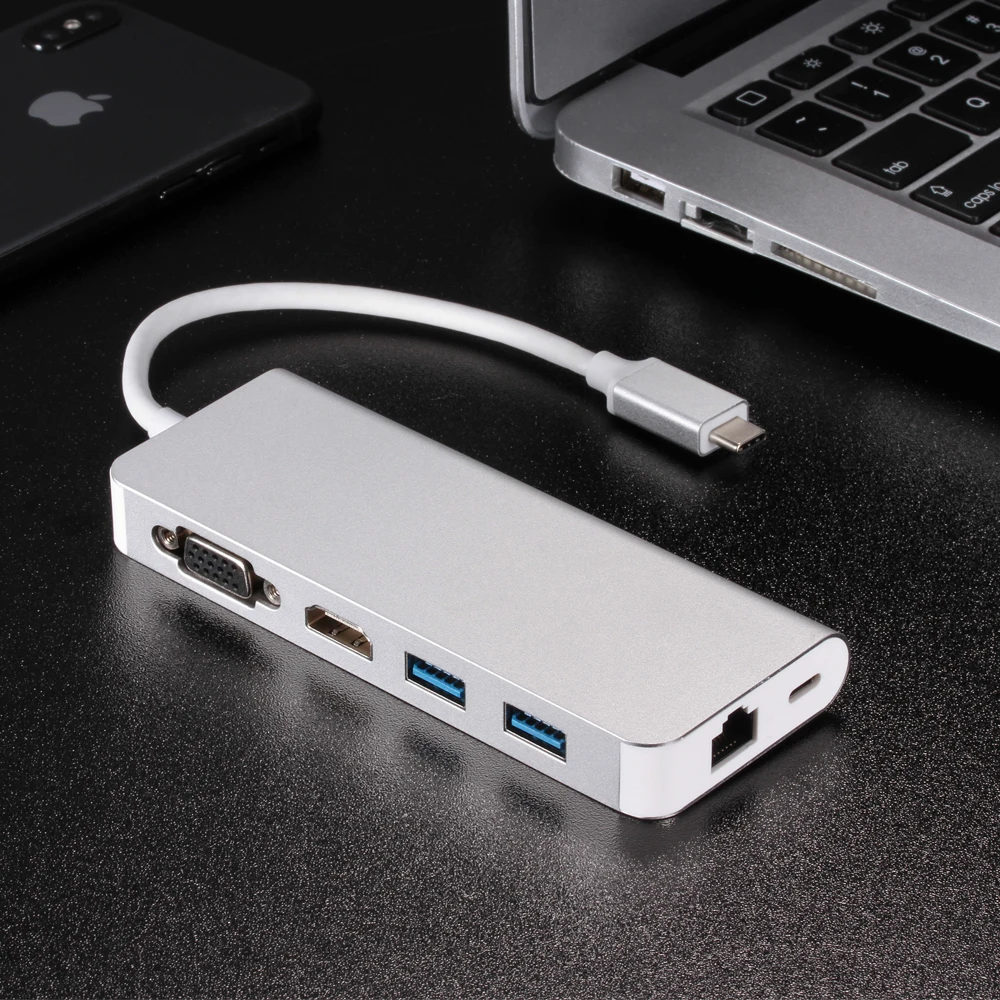 USB C концентратор type C для нескольких USB 3,0 концентратор HDMI адаптер док-станция для MacBook Pro huawei mate 30 USB-C 3,1 разветвитель порт type C концентратор