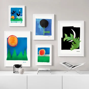 

Nature watercolor poster Rocks And Meadow Canvas Art Print Wall Pictures for Living Room No Frame