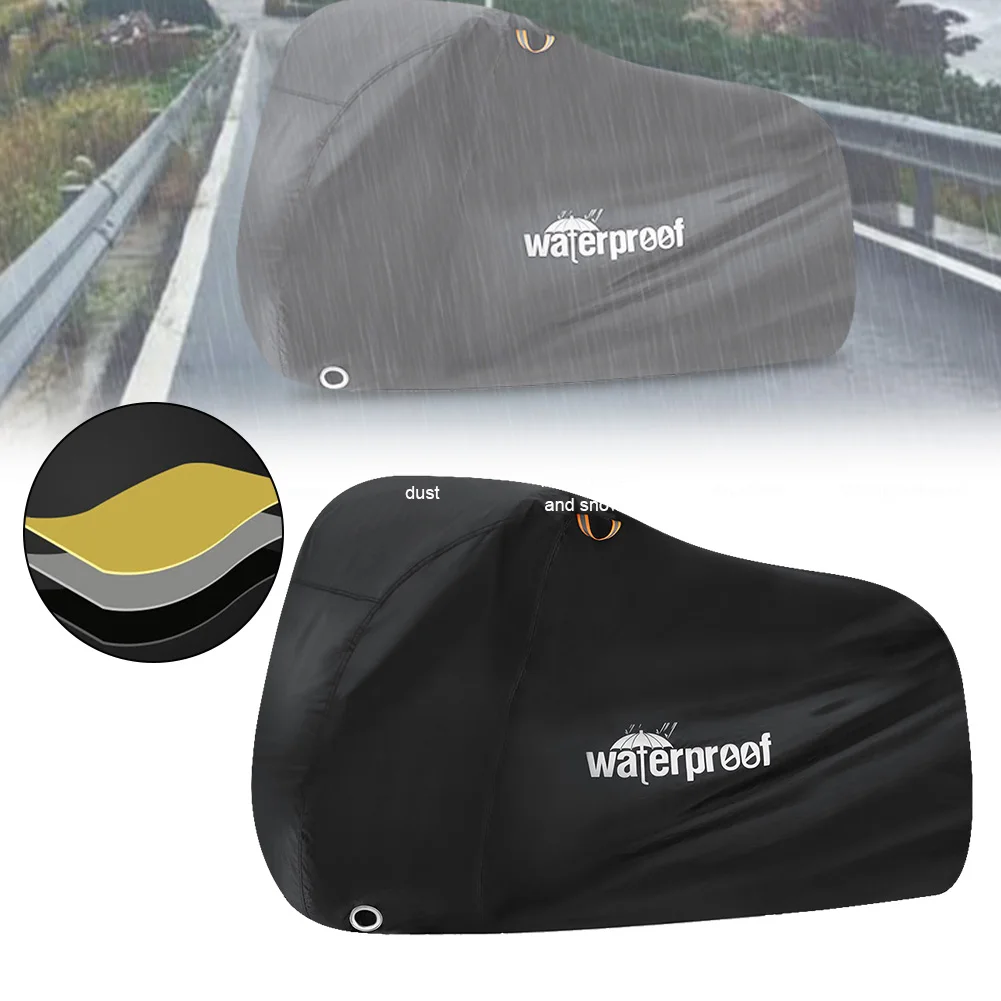 

NEW Winter Outdoor Bike Motorcycle Cover Waterproof UV Protection Heavy-Duty 210T Fabric with Lock Hole for MTBs, Road Bikes