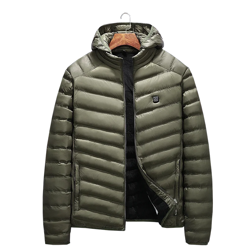 KENNTRICE New Usb Smart Thermostat Heating Winter Jacket Men Light Weight Heated Parkas Male Coat Winter