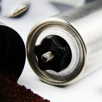 

Manual Ceramic Coffee Grinder Stainless Steel Adjustable Coffee Bean Mill with Rubber Loop Ring Easy Clean Kitchen Tools