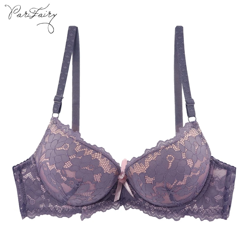  PariFairy Lace Bra Comfort Cotton A B C D 3/4 Cup Bras For Women Soft Bralette Push Up Bra Sexy Lin