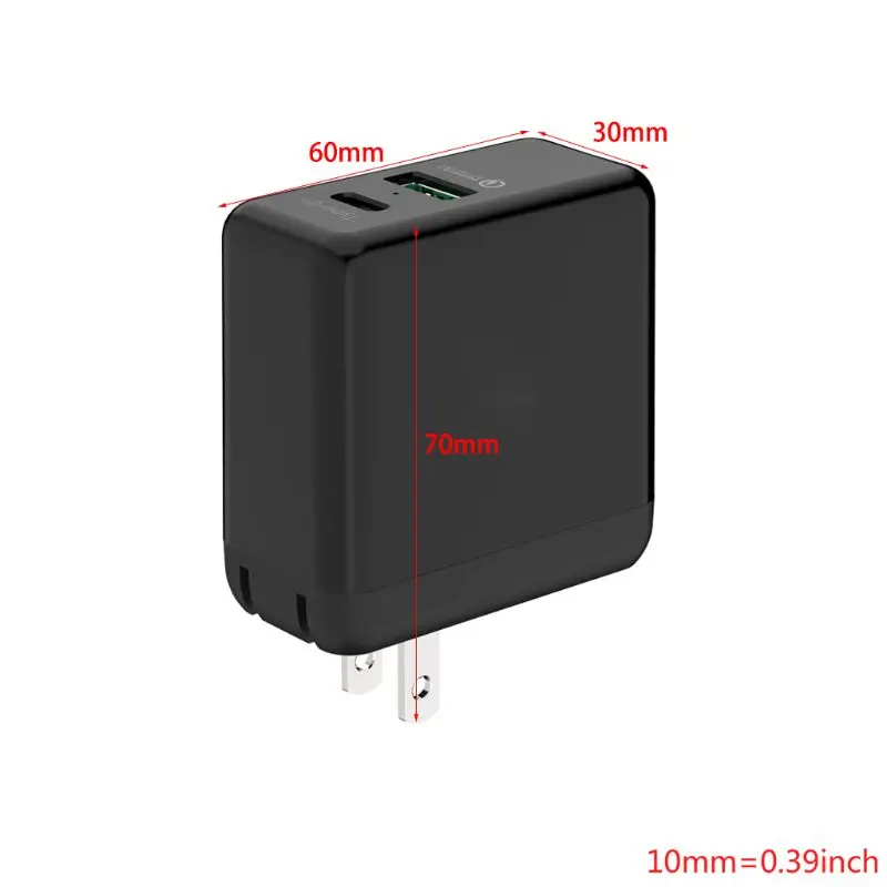 2 2 порта 36 Вт USB-C PD быстрое зарядное устройство домашний дорожный настенный зарядный адаптер со складной Американский штекер для iPhone samsung Galaxy мобильного телефона