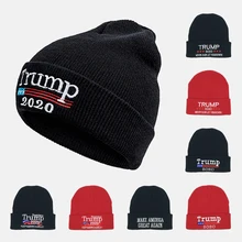 Trump, настоящая вязаная шапка, унисекс, зимняя теплая шапка, новинка, Make America Great agne, шапки с вышивкой, Trump President, модная шапка