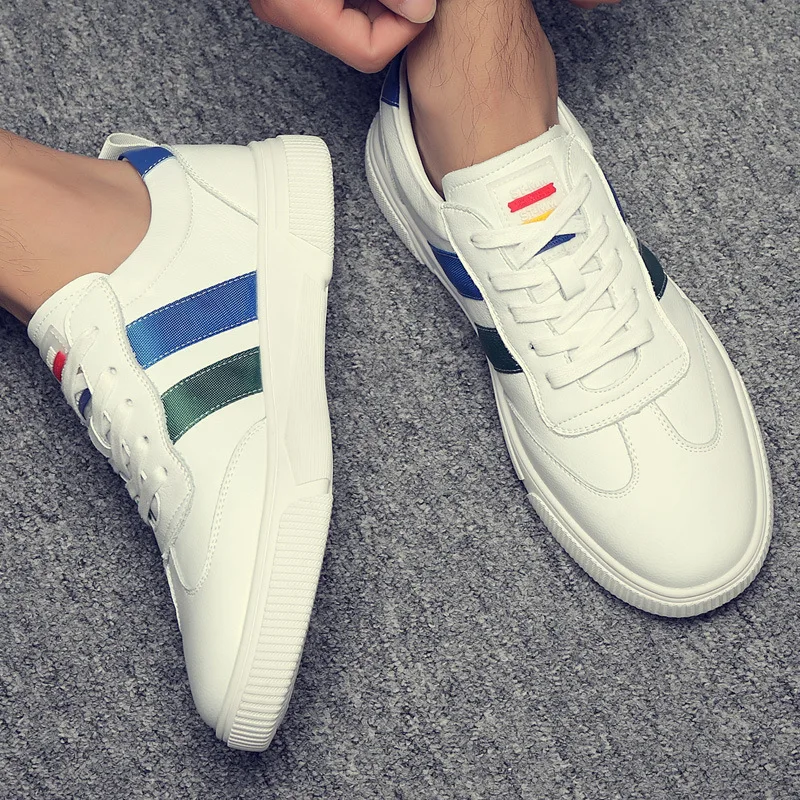 

Autumn new 2019 men's board shoes Korean fashion casual shoes leather breathable small white shoes net red men's shoes