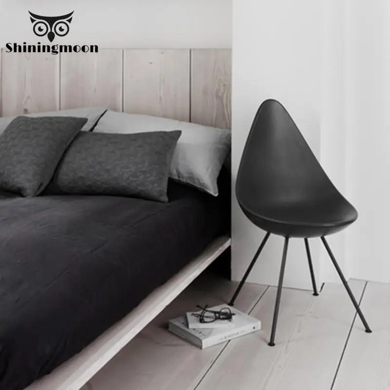 Get Nordic Minimalism Black Chair Modern Reading Dressing Chair Creative Coffee Shop Decoration Plastic Chair dining room chairs