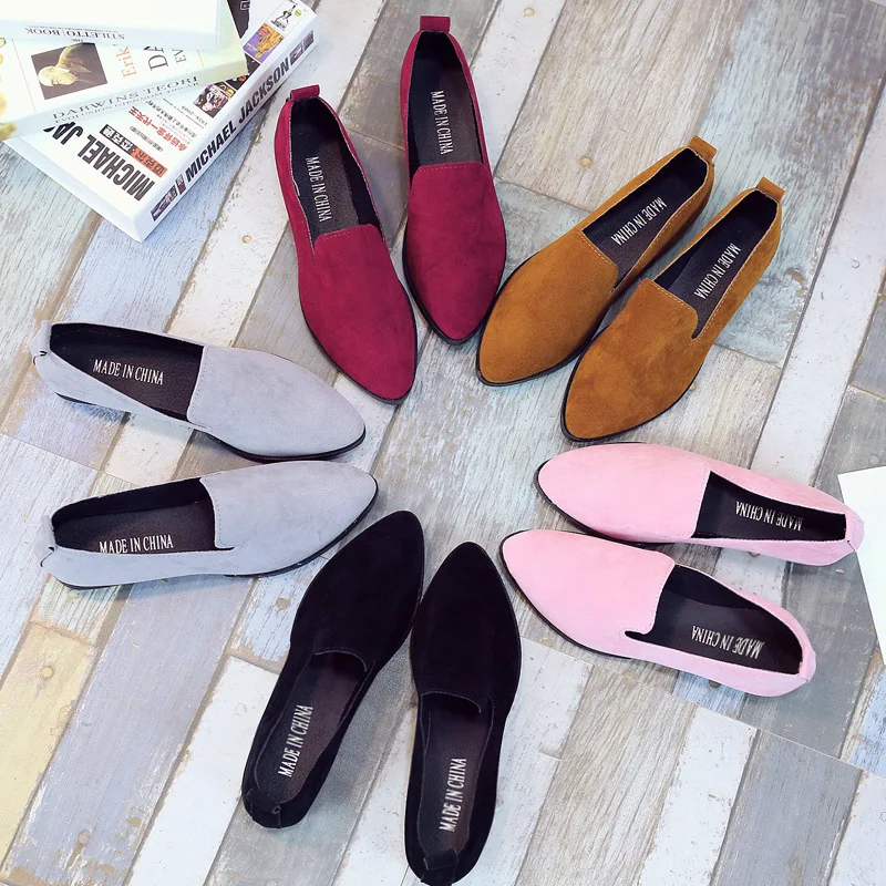 

Women Loafers Flats Shoes Women Casual Shoes Suede Slip on Boat shoes Female Shoe Comfortable Ballet Flats Size 35-40 AELNN517
