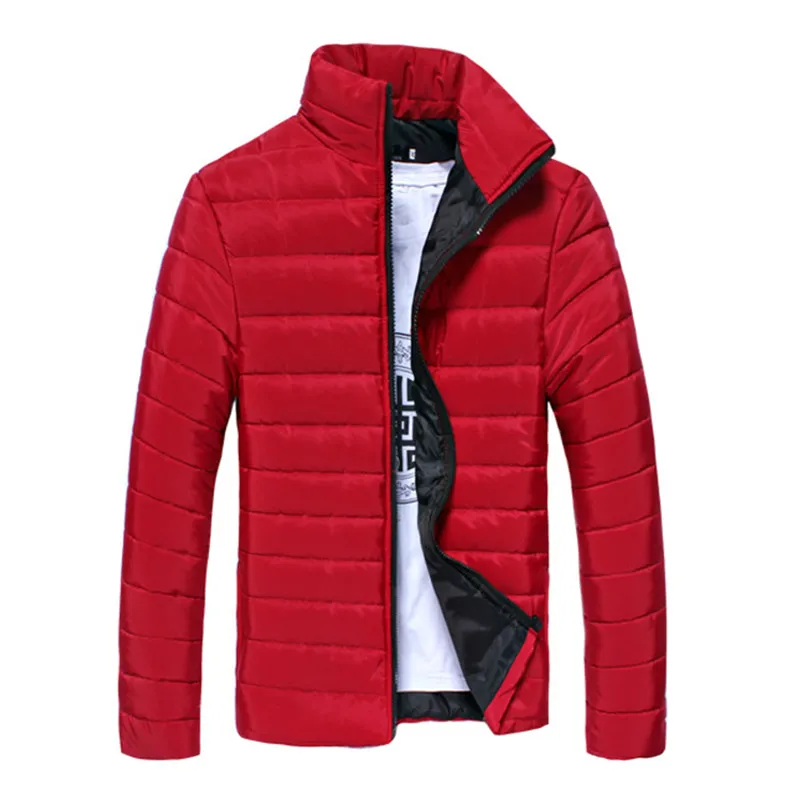 Ceny 2019 wiosenna i jesienna męska kurtka jednokolorowa stójka bawełniana kurtka Slim ciepła moda Parker płaszcz męska odzież uliczna
