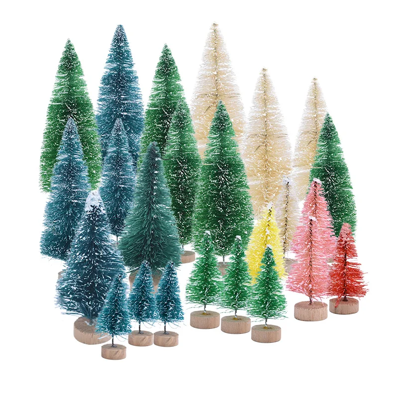 

5-16cm Multicilor Mini Christmas Tree Fake Pine Trees DIY Xmas Photo Prop for New Year Christmas Party Table Decoration