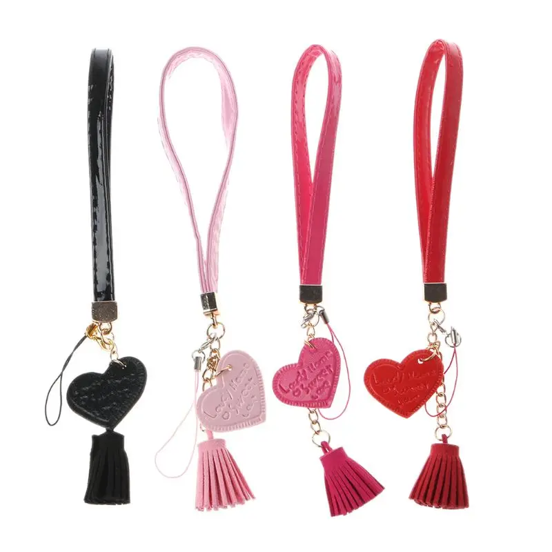 

Love Heart Tassel Hand Wrist Lanyard Strap String for Phone iPhone 7 8 X 6 Samsung Xiaomi Camera USB Flash Drives Keychains