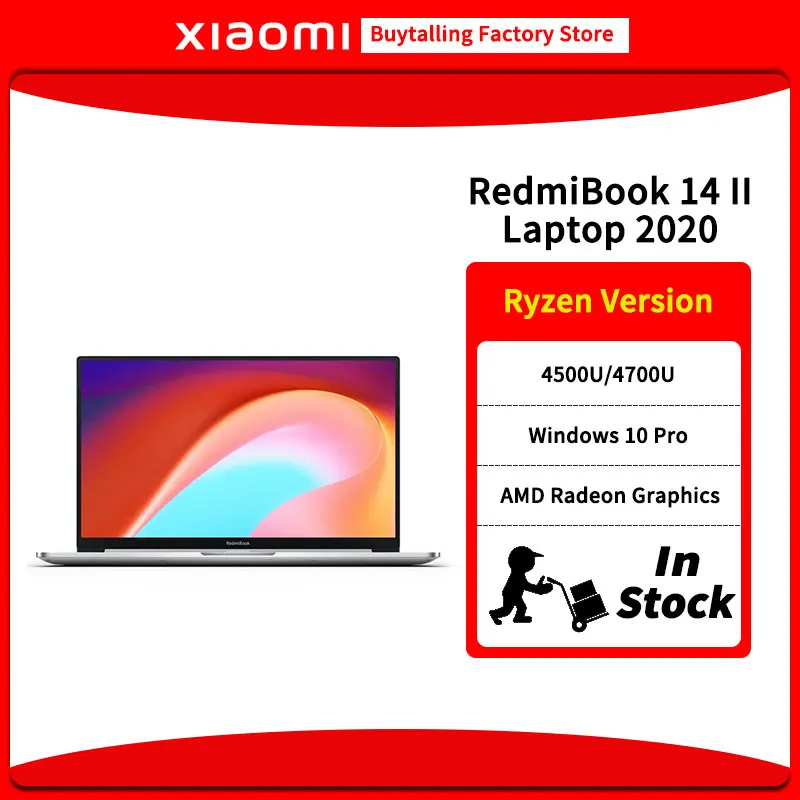 Оригинальный ноутбук Xiaomi RedmiBook 14 II 2020 версия AMD Ryzen R5-4500U 16 Гб DDR4 512 ГБ SSD Windows 10 Pro