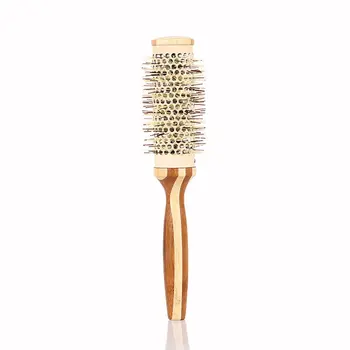 

Aluminum Tube Rolling Combs Curling Hair Comb Cylinder Bristle Combs Wooden Handle Combs Hair Modeling Tool