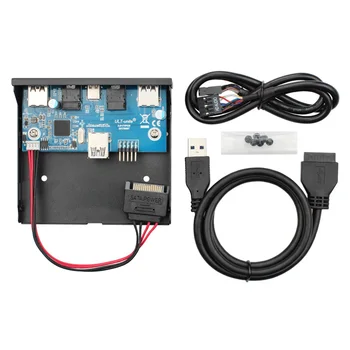 

USB 3.0 TYPE-C/USB 3.0 Hub Spilitter USB3.0 USB-C Front Panel HD Audio with Power Cable For PC Desktop 3.5" Floppy Bay