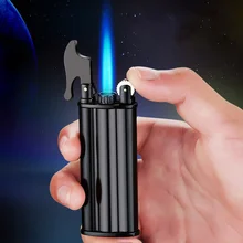 

Metal Gas Lighter Creative Simple Three-Tube Grinding Wheel Cigarette Lighter Outdoor Windproof Cigar Butane Lighter