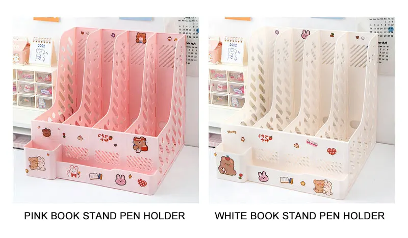 Kawaii Desk Organizer File Tray Desk Book Stand Office Desk Book Storage Box Bookends Creative Book Shelf stationery organizer 3 H9e247642170442a7905b4e8a298e7217W