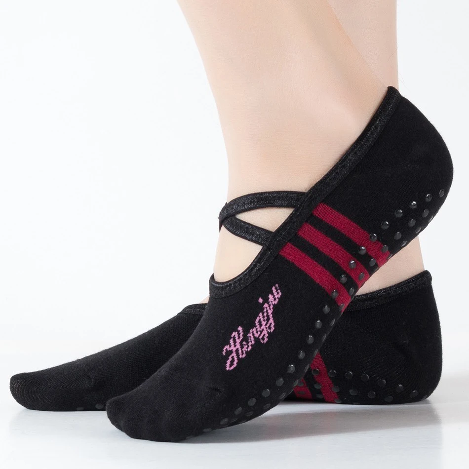 1 Pair Sports Yoga Socks Slipper for Women Anti Slip Lady Damping Bandage Pilates Sock Ballet Heel Dance Protector