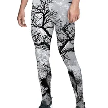 Штаны с птицами и каркасом в виде ветки скелета, мягкие дышащие штаны с высокой талией и скрытым карманом на Хэллоуин и Рождество