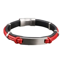 Мужчины и женщины Многослойный кожаный браслет может быть настроена индивидуальная из нержавеющей стали браслет