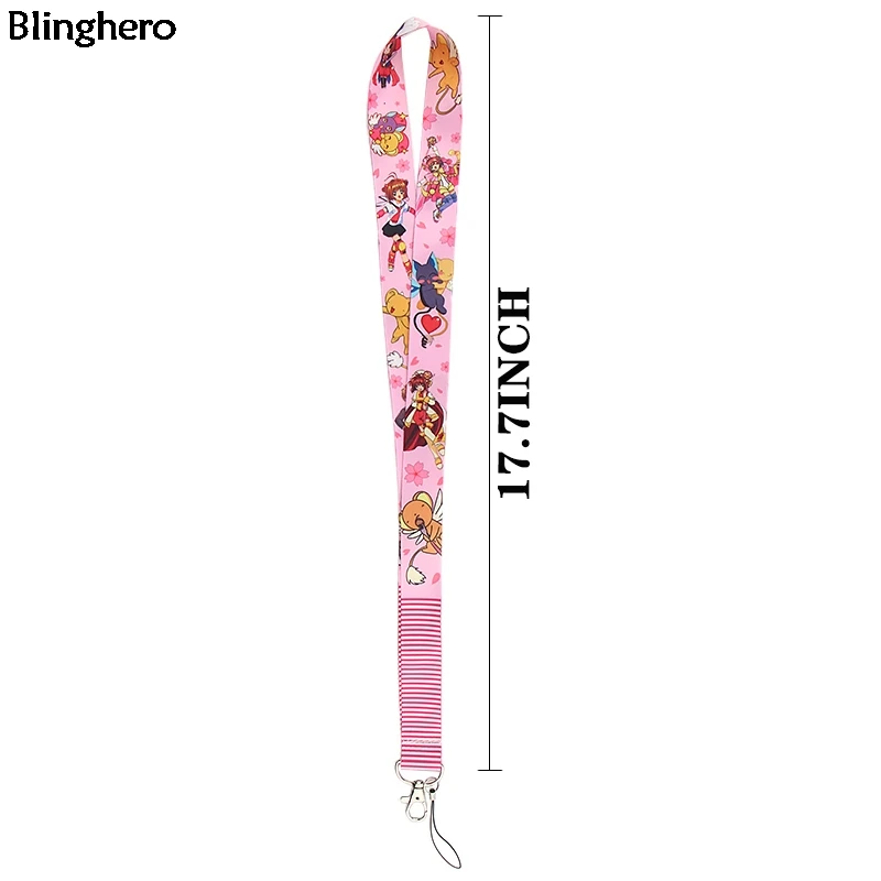 20 шт./лот Blinghero Card Captor Sakura Lanyards для ключей телефона мультфильм ремень Висячие веревки милые держатели ID бейдж ремешок BH0147