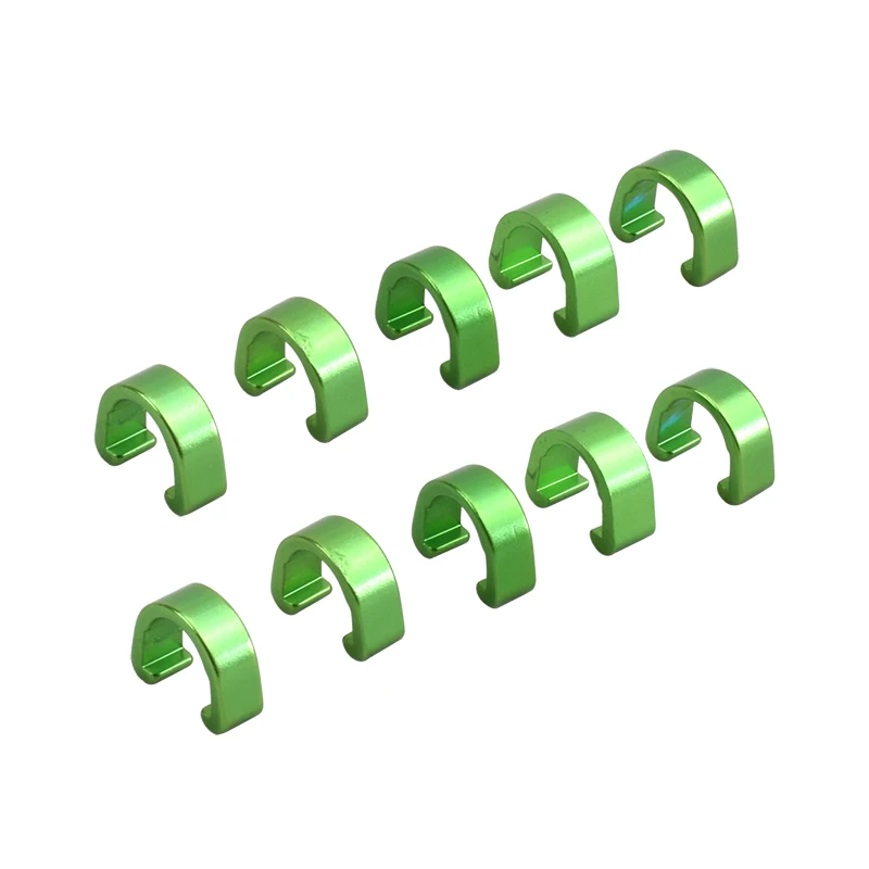 10 шт./лот MTB велосипедная Рама u-образная Пряжка для тормозного кабеля Корпус шланга переключатель кабеля Кнопка направляющие стационарная труба зажимы - Цвет: Green 10pcs