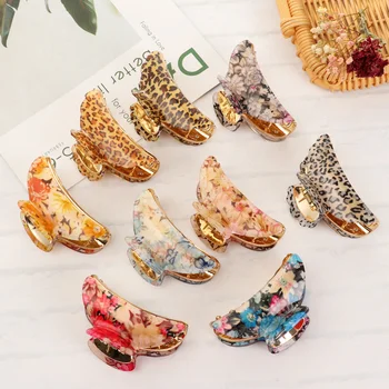 

Luxury Large Size Flower Leopard Acrylic Hair Claws Clips Styling Tools Headwear Women Salon Hairdressing Accessories