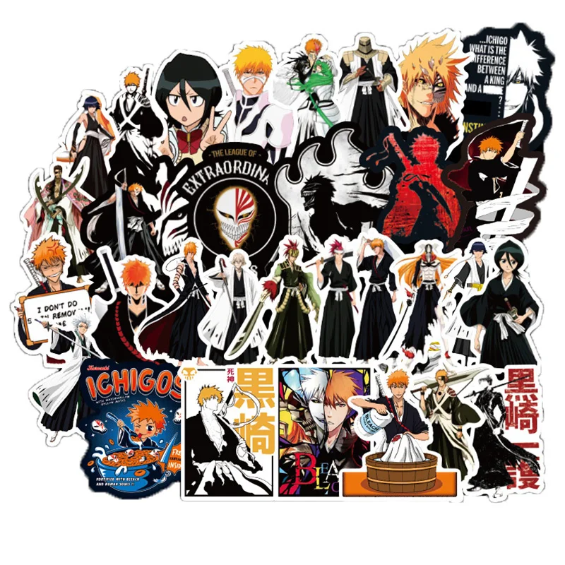 

50Pcs/pack BLEACH Stickers Japanese Anime Stickers Japanese Manga For Laptop Mouse Motorcycle Skateboard luggage Guitar