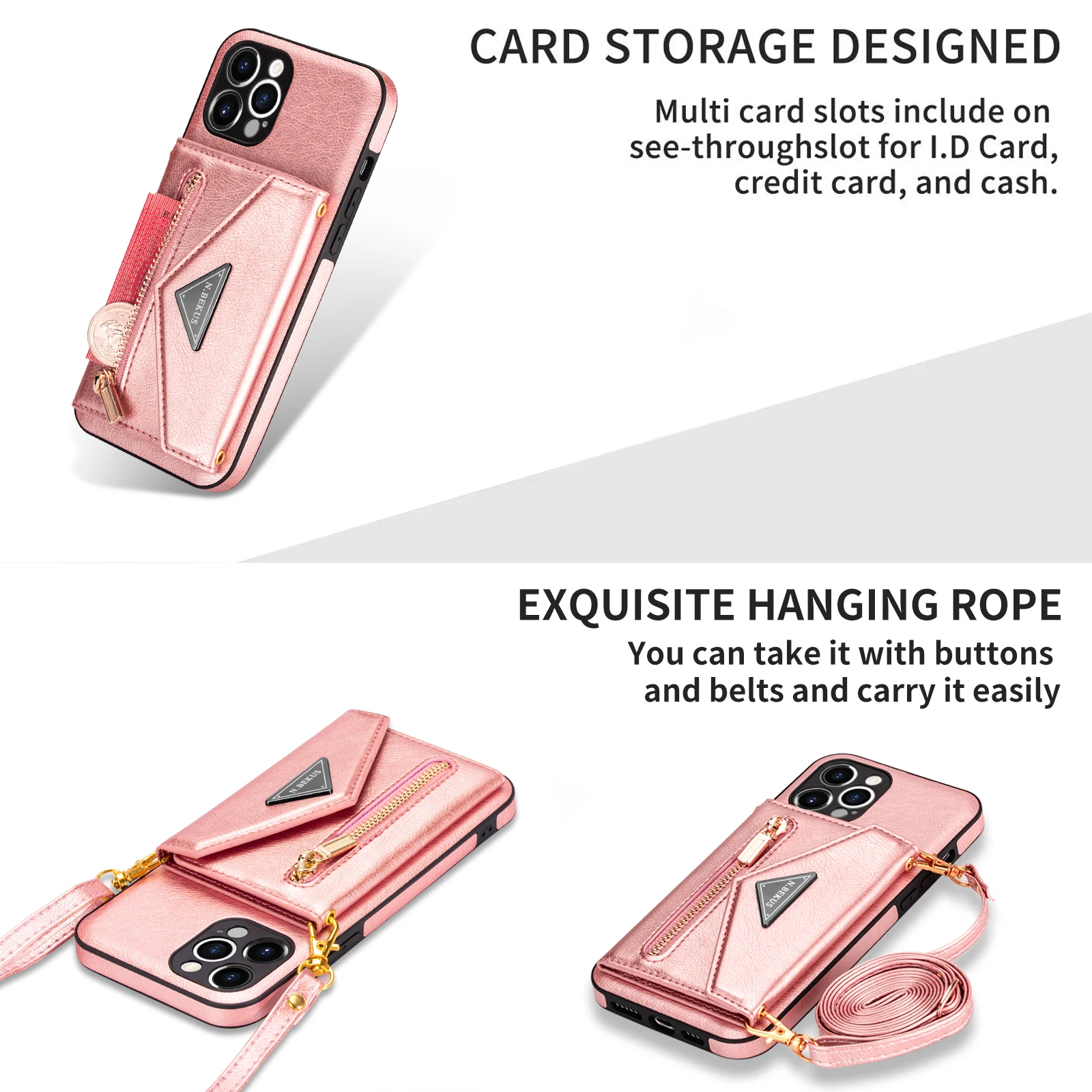 Zipper Wallet for IPhone 13 Pro Max 12 Mini 11 X XR XS  7 8 Plus Case with Card Holder Lanyard Strap Crossbody Leather Cover iphone 13 pro max case clear