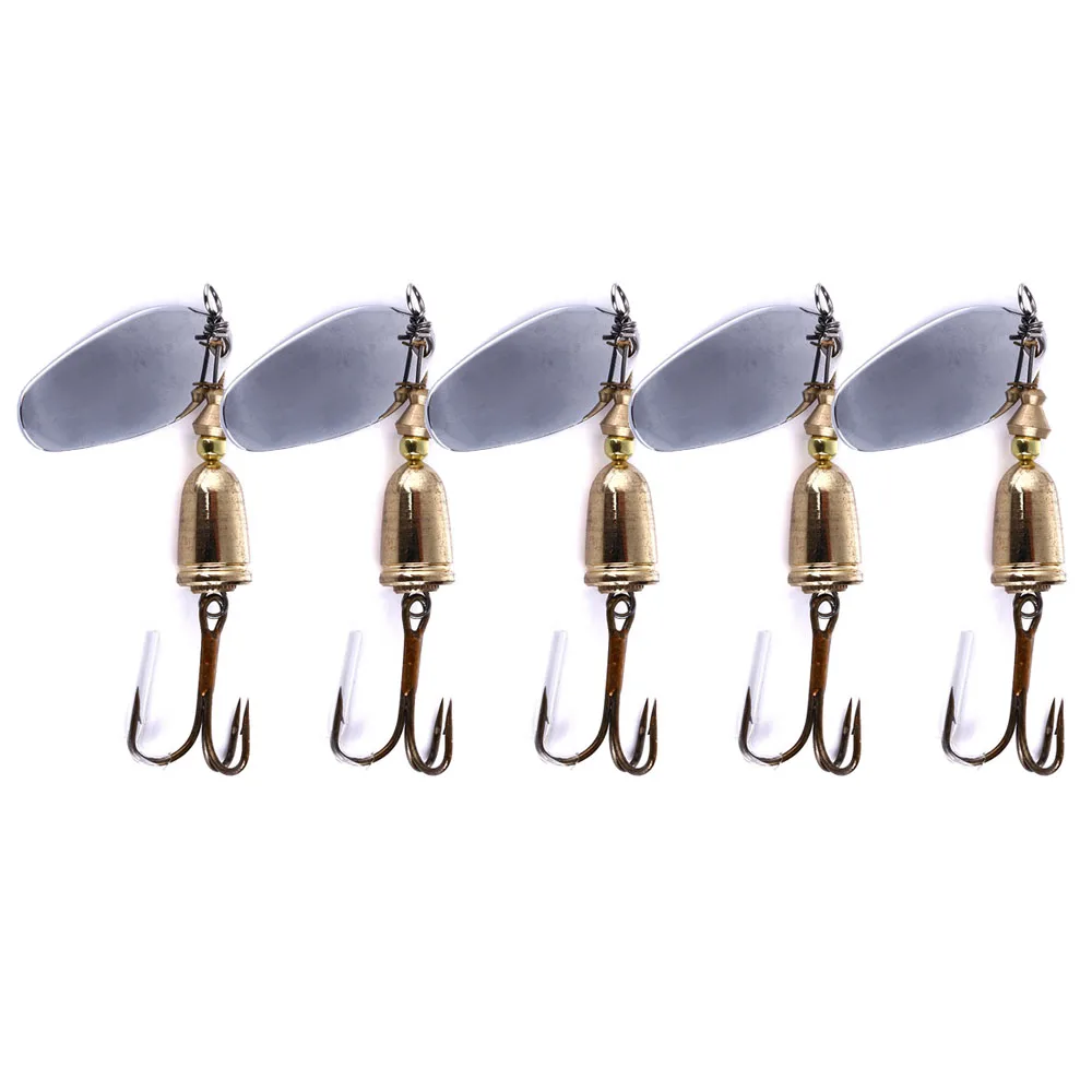 Hengjia 5pcs 6.5cm 8.5g Spinner Spoon Lure Metal Bait Casting and