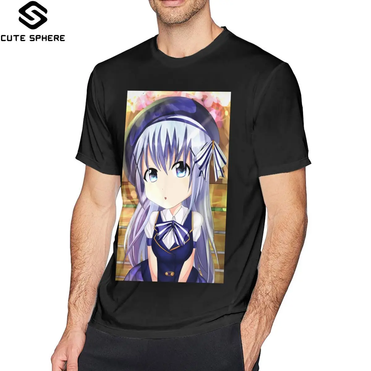 

Gochuumon Wa Usagi Desu Ka T Shirt Kafuu Chino T-Shirt Short-Sleeve 100 Percent Cotton Tee Shirt Funny Tshirt