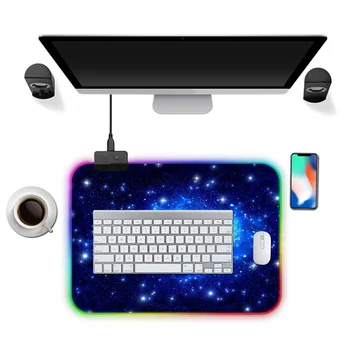 

Vococal Starry Style USB Wired LED RGB Colorful Lighting Gaming Mousepad Mouse Pad Non-Slip Laptop Computer Mice Mat 300x250x3mm