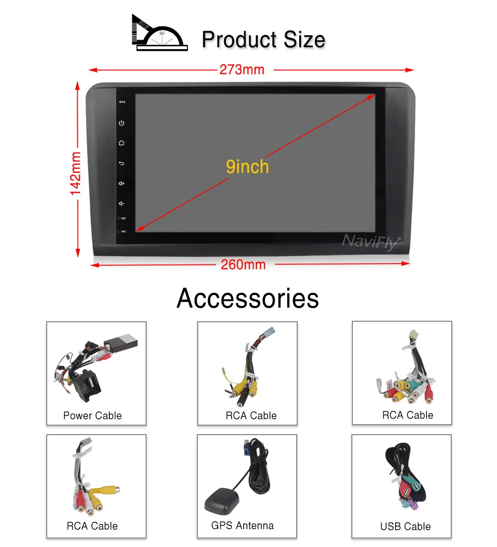 Excellent 9" 8Core Android 9.0 Car radio gps navigation For Mercedes Benz ML W164 W300 ML350 ML450 ML500 GL X164 G320 GL350 GL450 GL500 13