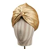 Double Layer 100% Real Silk Sleeping Caps Adiustable Knotted Women Night Bonnet Satin Hair Wrap Elastic Head Cover for Long Hair 1