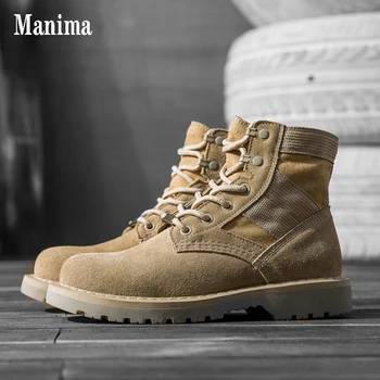 

European and American style leather women's boots 2020 autumn thick bottom lace-up Martin boots mid-heel high-top shoes women