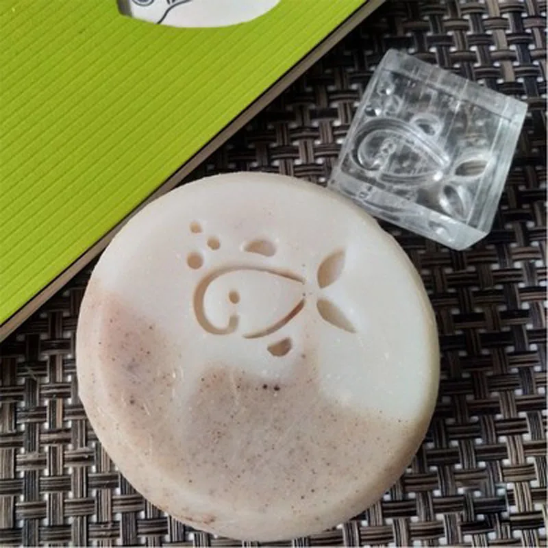 DIY Acrylic Soap Stamp, Honeybee, Butterfly, Fish, Dog, Handmade, Transpare, Soap Making Stamps, No Handle, Custom, 34x34mm