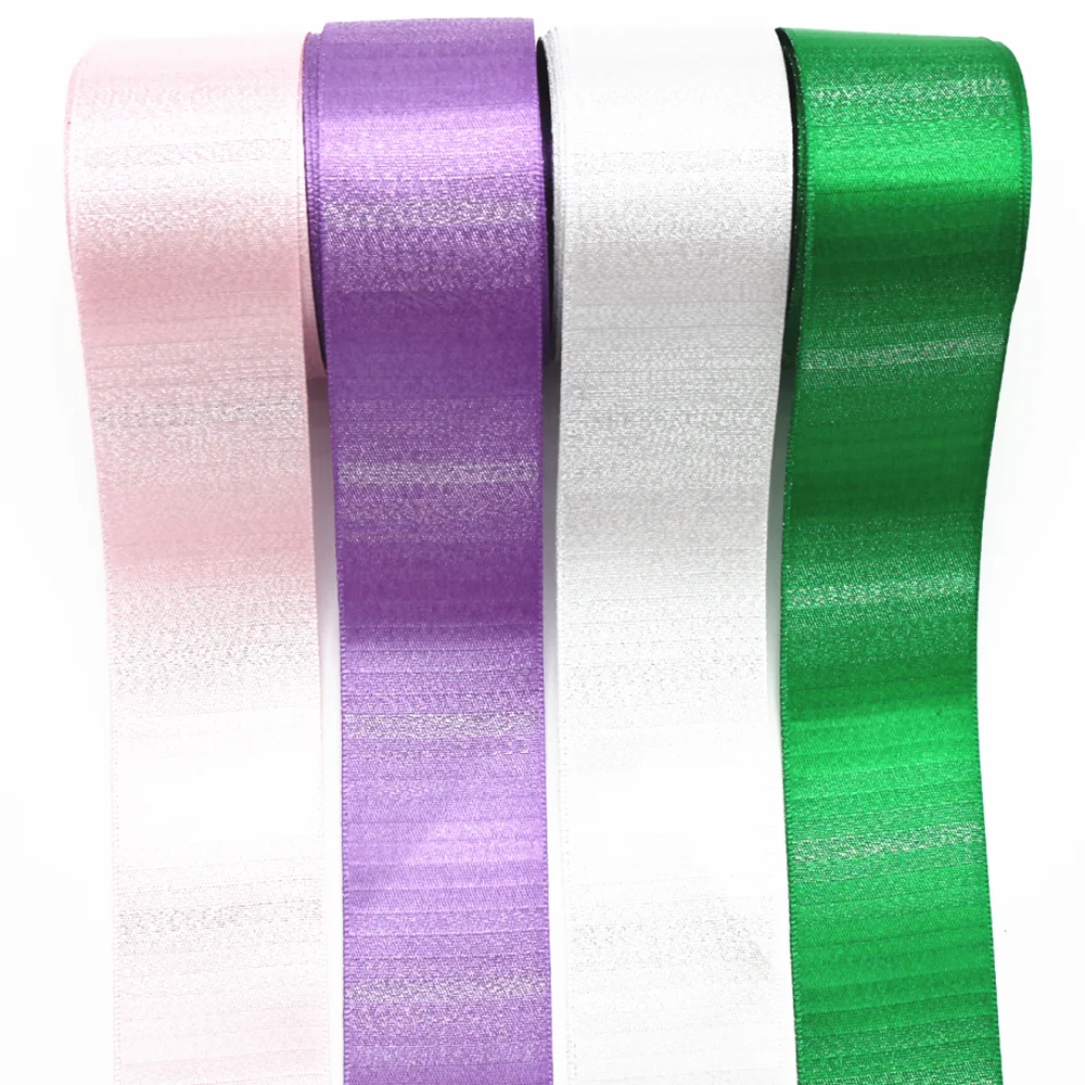 38mm 10Yards ribbon bow baking gift box package polyester wedding DIY decorative horizontal fade silver we | Дом и сад