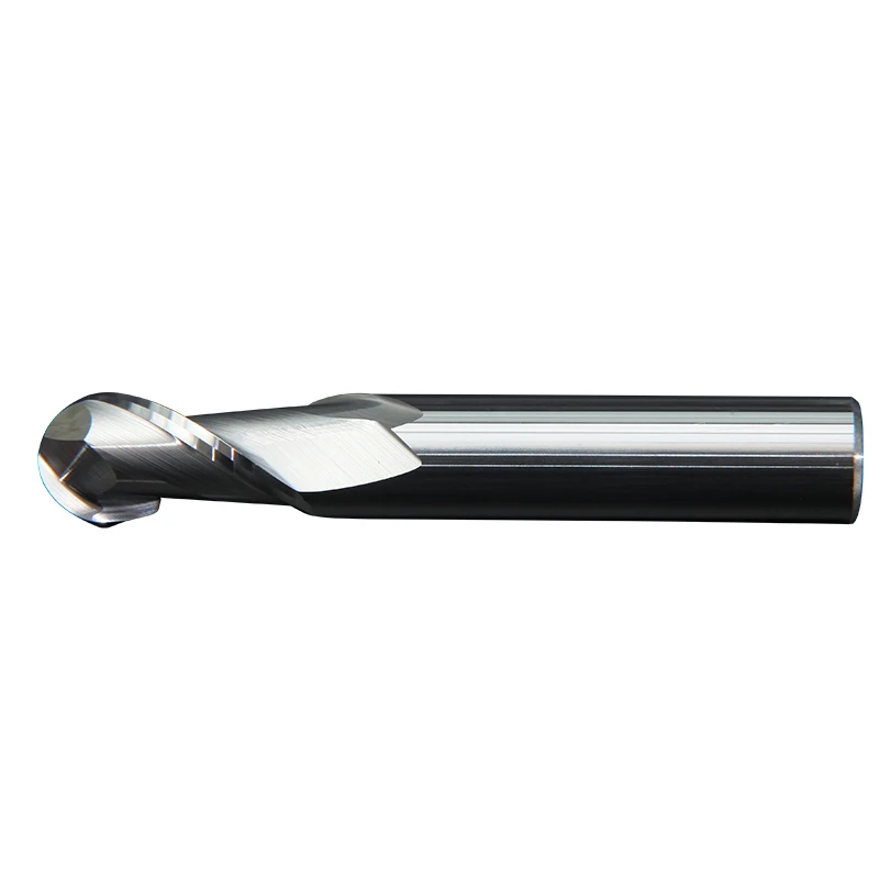 Metal milling cutter 2 Flute cutting HRC58 2mm 3mm 4mm aluminium copper machining CNC tungsten steel spiral bit milling cutter ball nose end mill R1