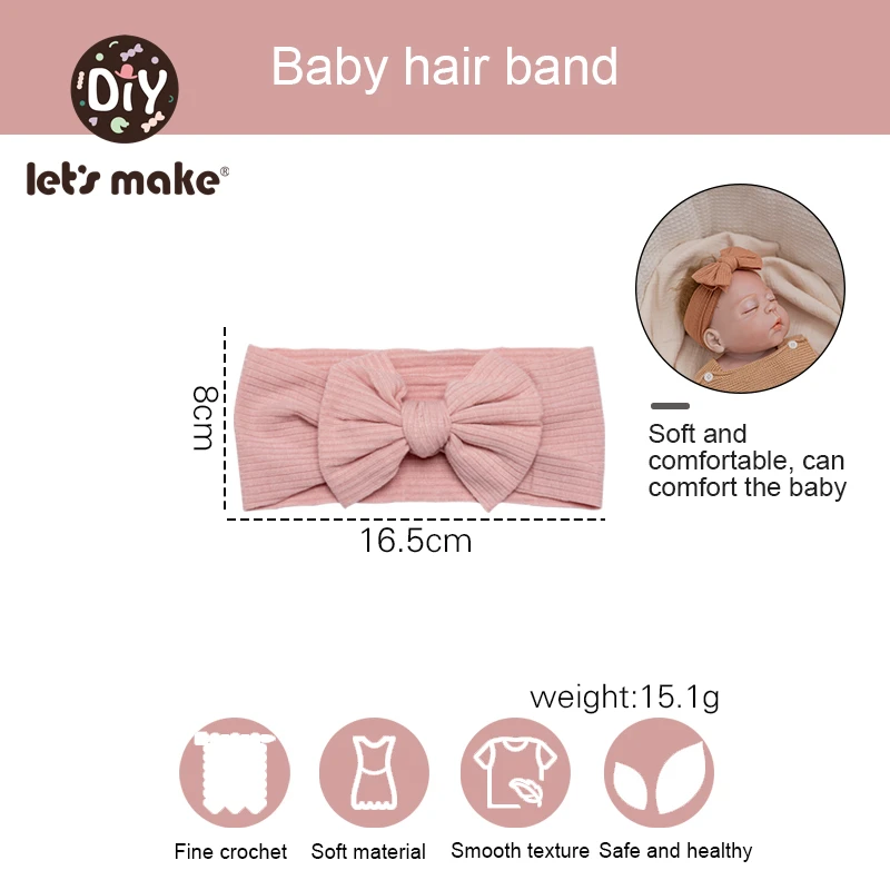 Let's make Baby Headband Cotton Girls Hair Accessories Rabbit Ear Turban Bow Elastic Hairband Baby Princess Christmas Day Gifts