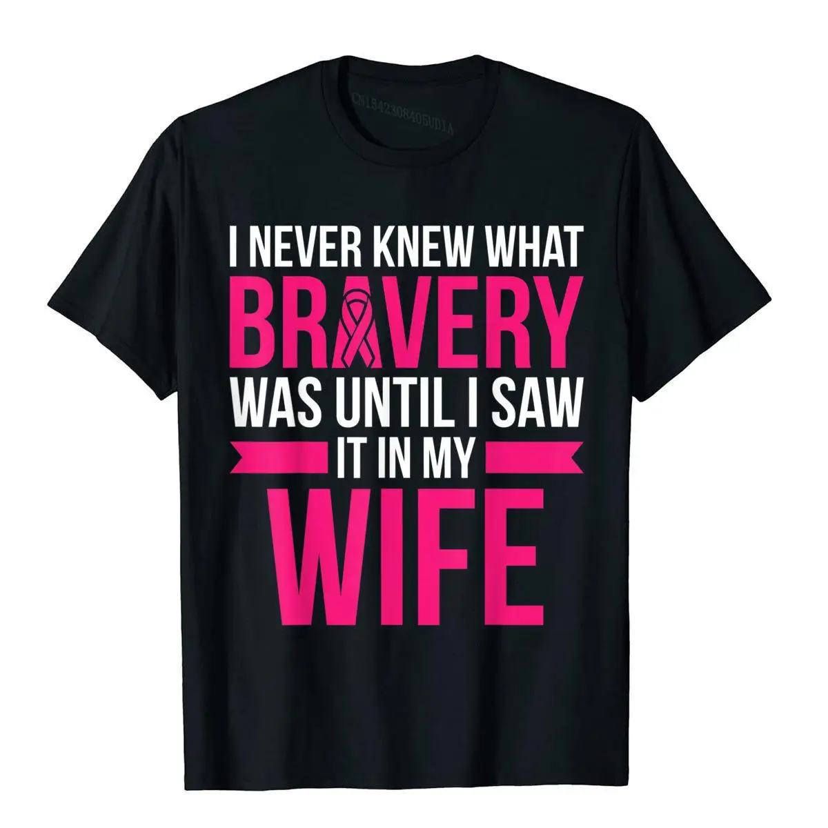 Wife Bravery Survivor Breast Cancer Awareness Shirt__B6679black