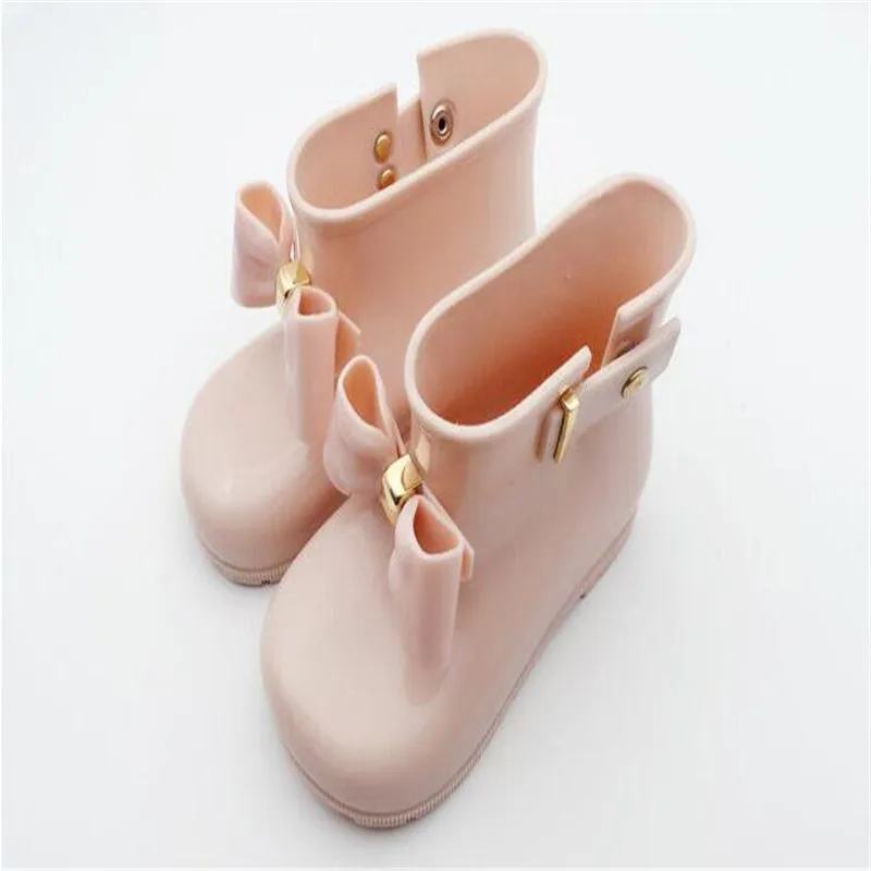 Mini Melissa/непромокаемые резиновые сапоги для девочек с бантиком Новинка 2020 года