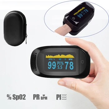 

Fingertip Pulse Oximeter OLED Display SpO2 PR PI Monitor Blood Oxygen Heart Rate Oximeter Data Record Analysis Oximetry White