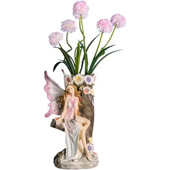 

Living room TV Cabinet European Vase Decor Artificial Flower Set Dining Table Creative Resin Dried Flower Arrangement Flow M2077
