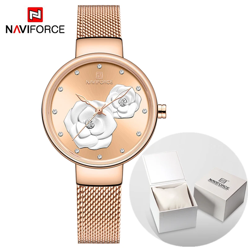 RGRGRG BOX Топ люксовый бренд NAVIFORCE женские часы модные креативные 3D розовые женские наручные часы повседневные часы женские часы - Цвет: RGRGRG BOX