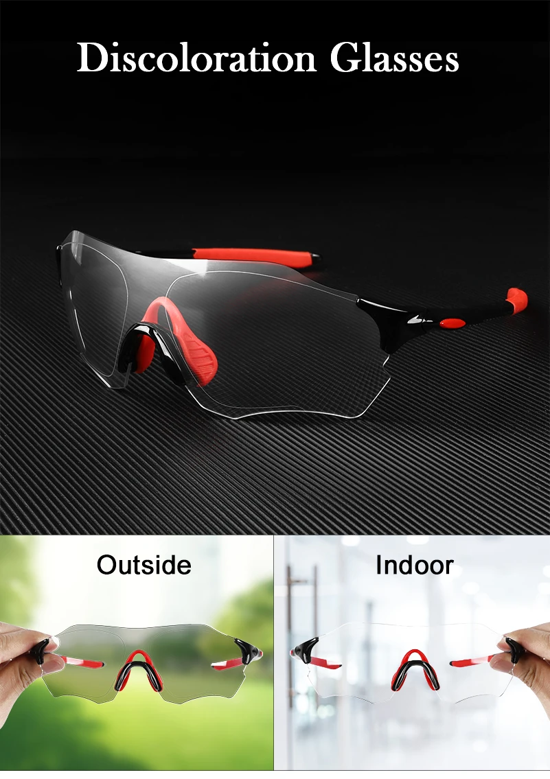 WEST BIKING Photochromic Cycling Bicycle Glasses for Men UV 400 Bike Eyewear Outdoor Sports MTB Bicycle Bike Sunglasses Goggles