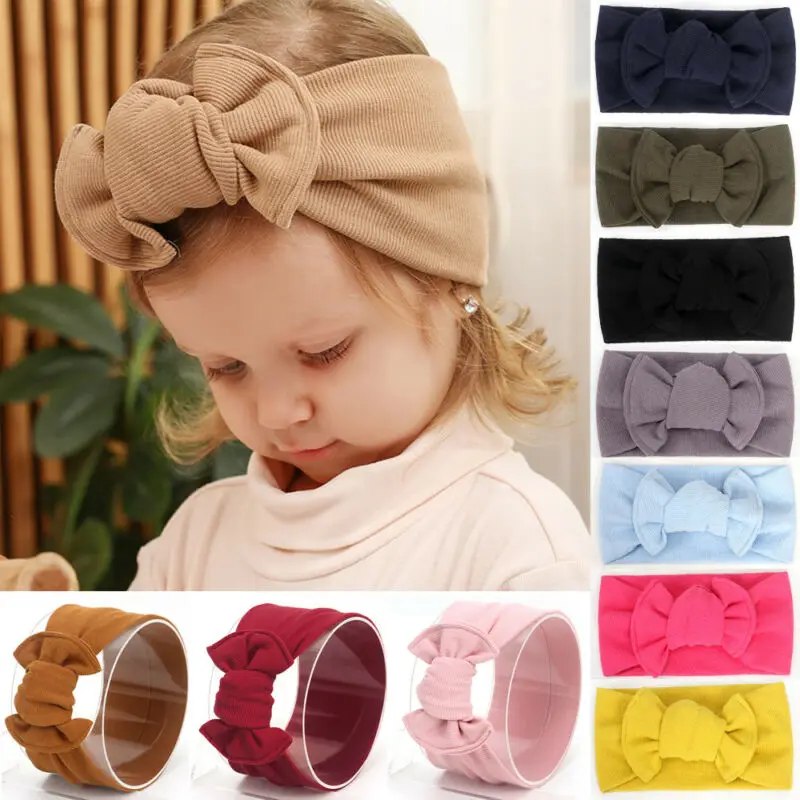 

2020 NEW Baby Girl Big Bow Headband Headwrap Adjustable Knot Headbands Baby Accessories