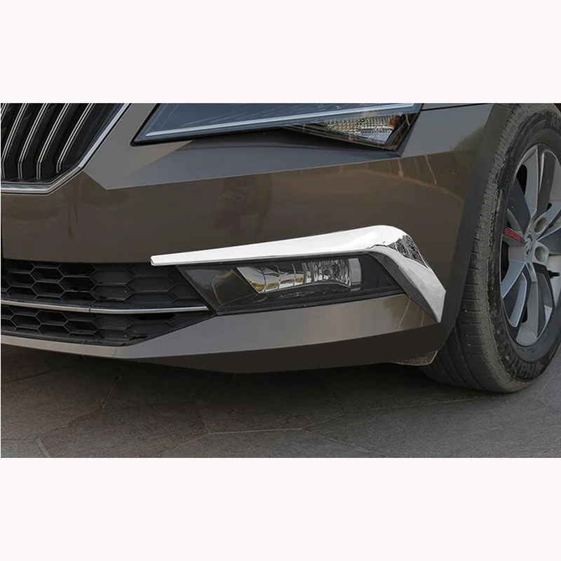 Для SKODA SUPERB-18 автомобильный Стайлинг 2 шт. АБС ХРОМ передний противотуманный светильник Внешний чехол наклейка