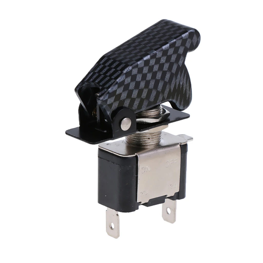 Copertura In Fibra Di Carbonio Auto Camion Led Rosso Interruttore A Levetta A Bilanciere On/Off 12V 20A