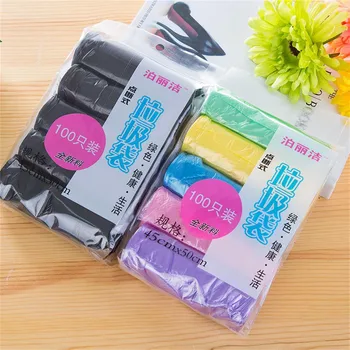 

5 Rolls 100PC Garbage Bag Trash Bags Durable Disposable Plastic Household Kitchen Trash Bags мусорные пакеты мешки для мусора@30